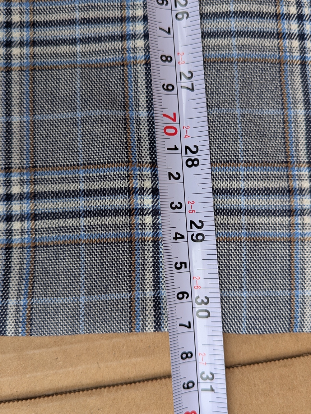 Bar III Men's Slim Fit Gray Blue Plaid Two-Button Blazer Suit Jacket 44R Classic - Picture 6 of 10